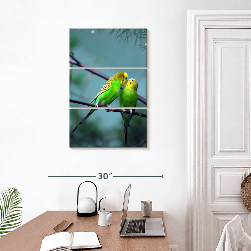 Brampt Kissing Parakeets, 32" H x 20" W