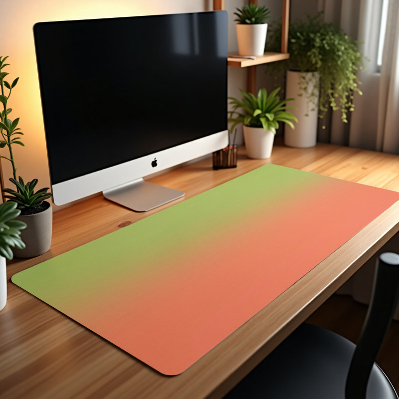  Desk Mat, 31.5" H x 15.5" W x 0.25" D, Lime Coral Gradient