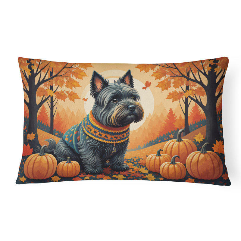 Scottish Terrier Fall Fabric Decorative Pillow