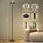 Modern Floor Lamp With 2 Rotatable Lights - 28W Bright LED Standing Lamp With Remote Control, 74" Stepless Dimmable Corner Lamp For Living Room, Bedroom & Office