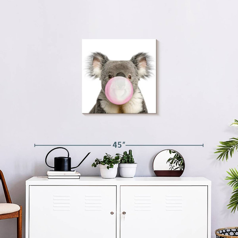 " Bubble Gum Koala Bear ", 20" H x 20" W x 1.25" D