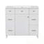 Meuble-lavabo de salle de bain avec lavabo en céramique, portes à fermeture douce, tablettes réglables et 3 tiroirs-859124530