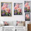 Rhododendron romantique bouquet rose III sur toile-91296046