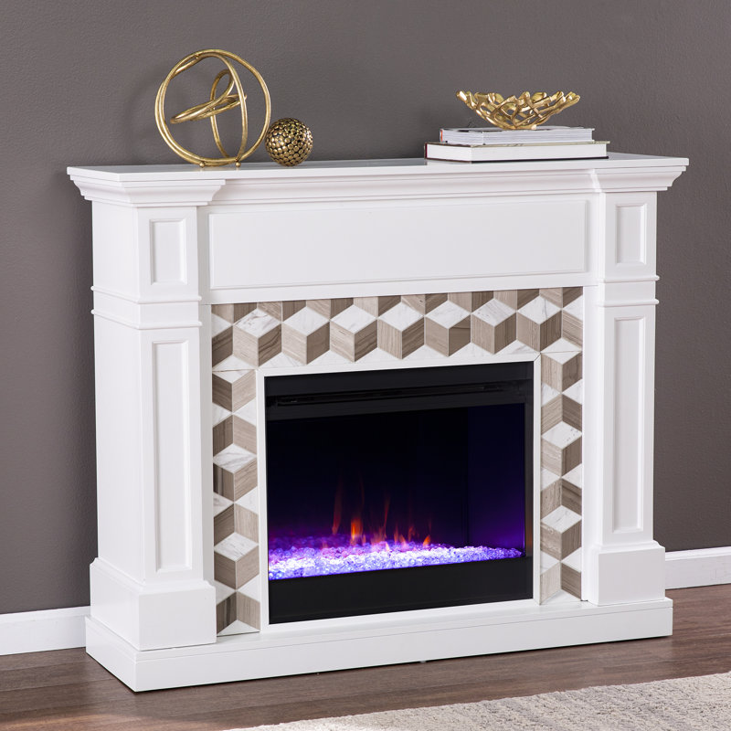 Minogue Darvingmore Color Changing Fireplace with Marble Tiling