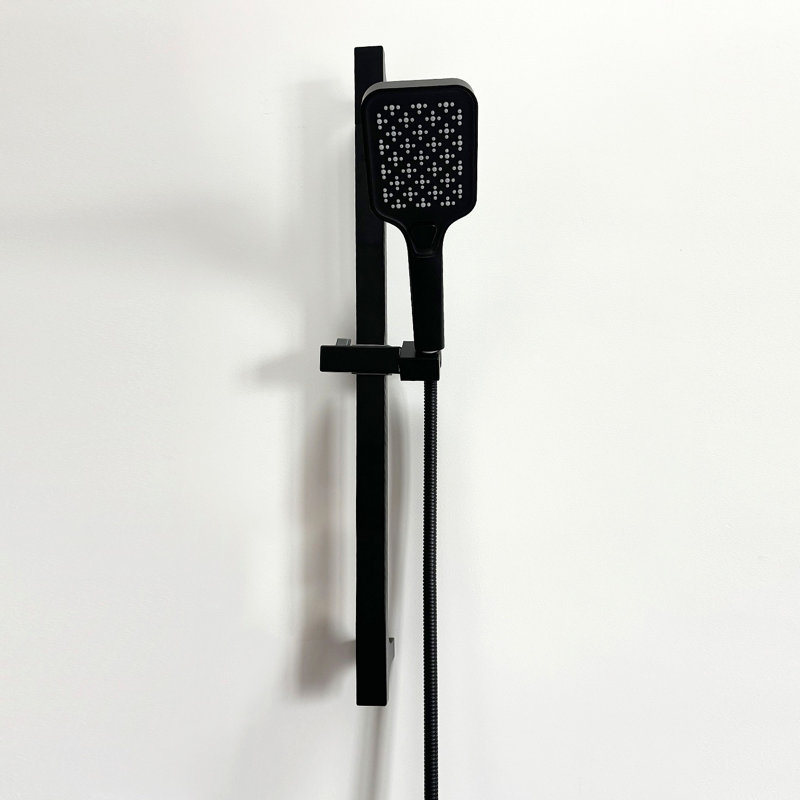 Handheld Shower With Slide Bar And Hose, Matte Black