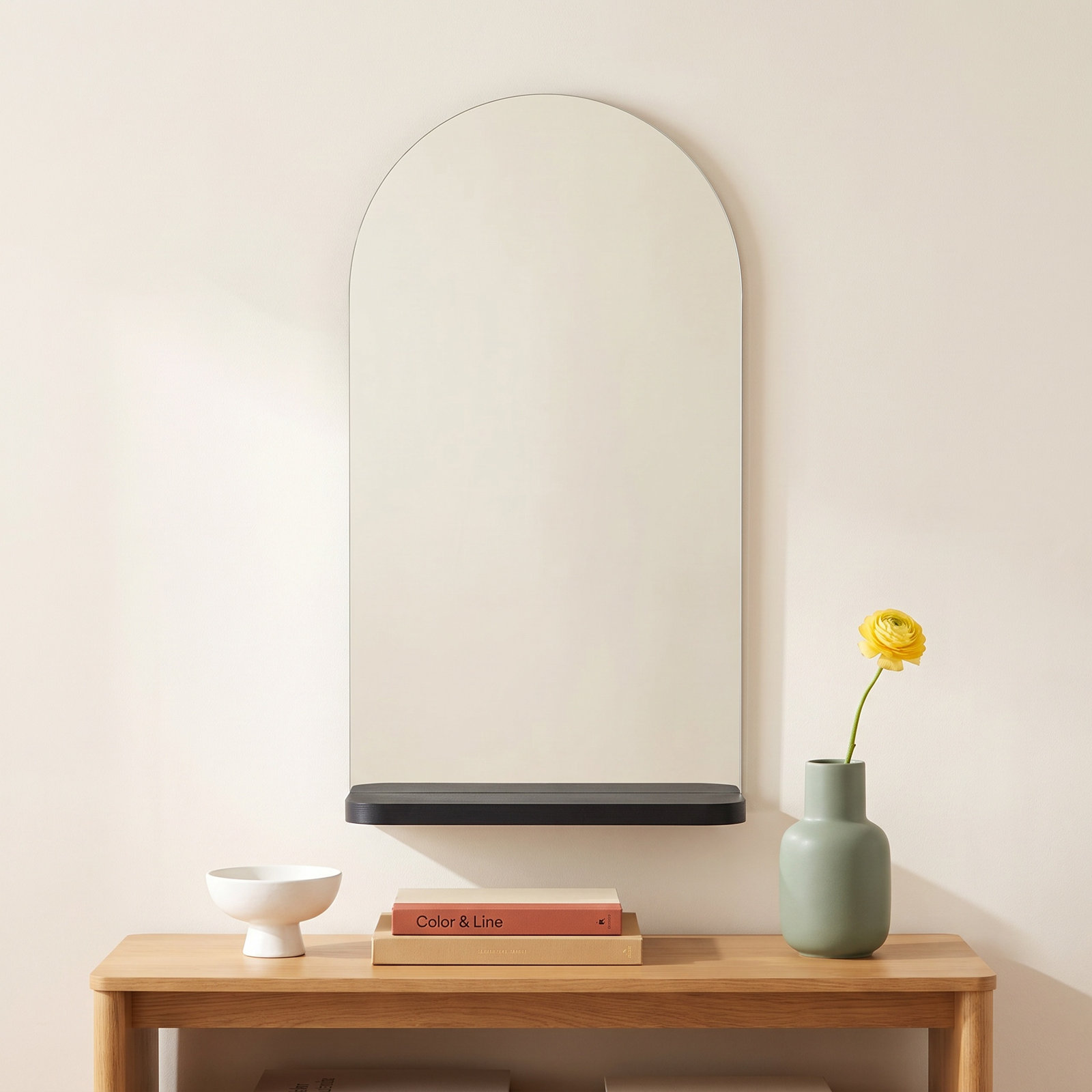 Sicily Flat Wall Mirror with Shelves