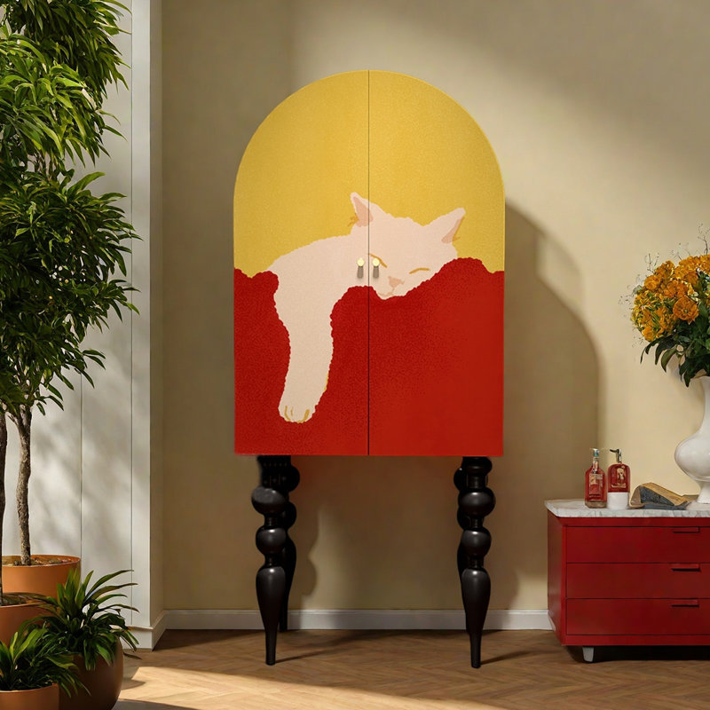 Armoire de rangement moderne à double porte en bois