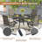 Aluminum Patio Dining Set with Aluminum Round Dining Table and 4 PVC-coated polyester Swivel Dining Chairs-1032298140