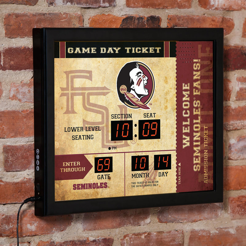 University of Nebraska Bluetooth Scoreboard Wall Clock, Tan/Black/Red, Sport Team University of Nebraska