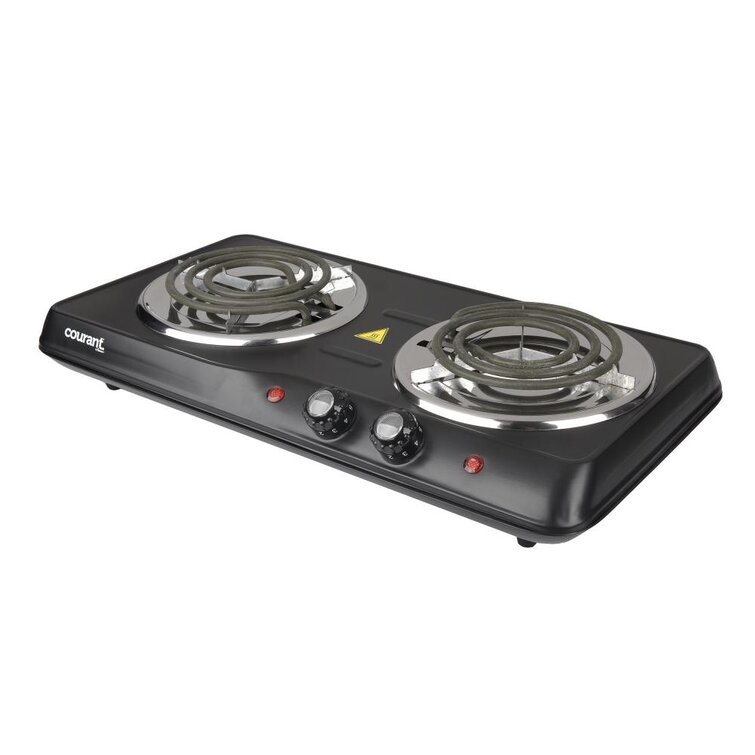Brentwood Electric Double Hot Plate 1440-Watt, Pack of 1, Silver