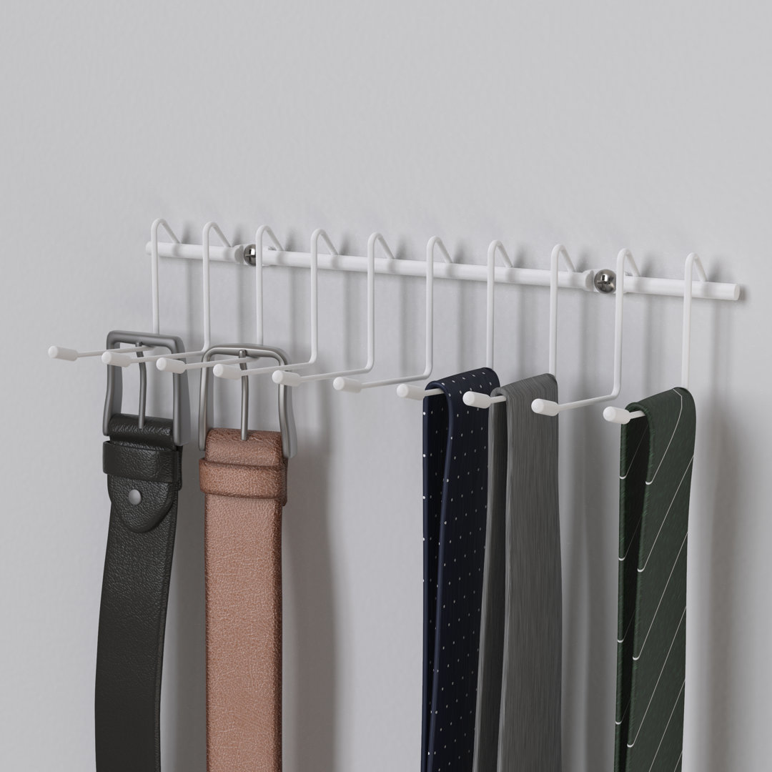 10 Hook Wall Mounted Tie and Belt Rack Wire Shelf Accessory by ClosetMaid