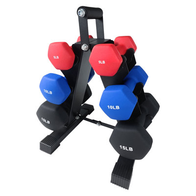 Neoprene Dumbbell Set for Kids - Light Dumbbell Set (1/2/3, 2/3/5, 3/5/8, 5/10/15 LB) with Storage Plastic Case, Packed In Pairs, Set of Small Weights for Home, Living Room, Bedroom