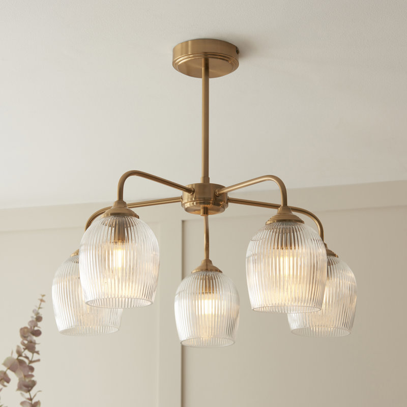 Ashcroft Ribbed 5 Light Ceiling Pendant