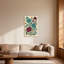 Plantes et fleurs à motif floral bleu sarcelle et rouge-701146111