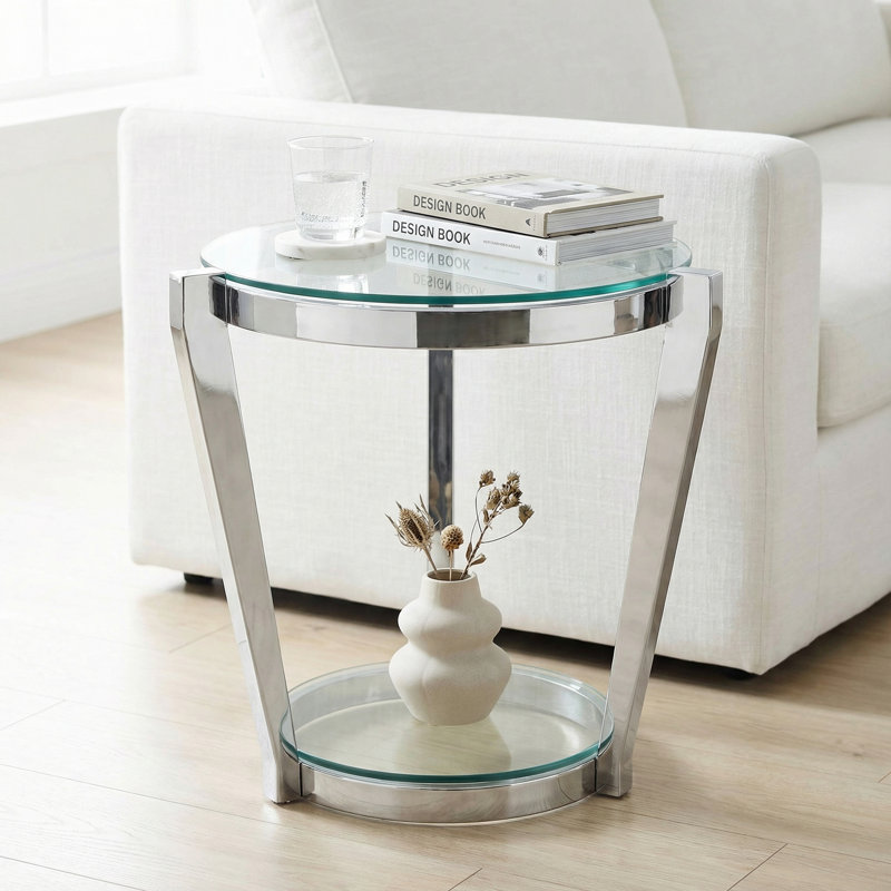 Dickamore Glass Top End Table