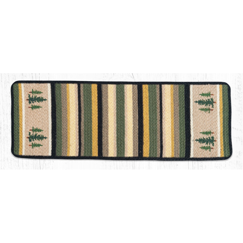 Earth Rugs Tall Timbers Oblong Printed Table Runner 36" H, Tall Woodland Timber