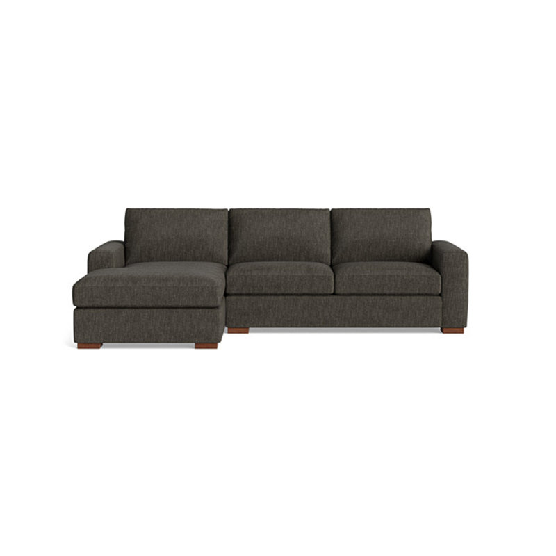 Couch Potato Chaise Sectional, Left Hand Facing, Performance Weave - Onyx