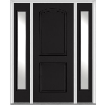 Painted Fiberglass 2-Panel Exterior Door with Two Sidelites