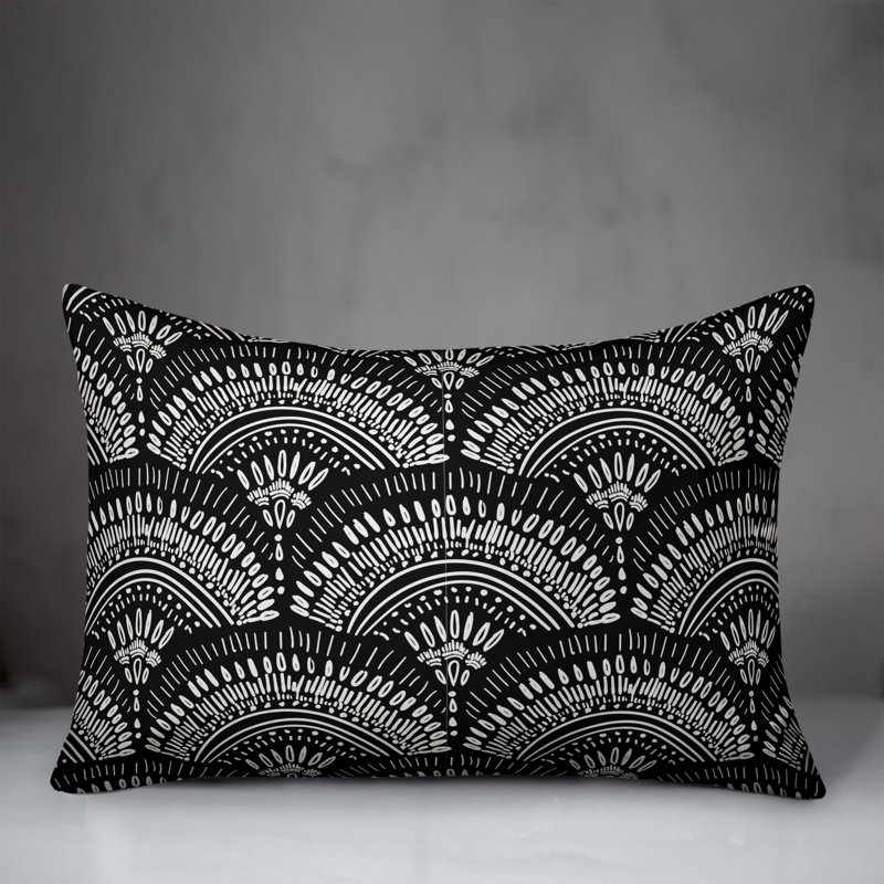 Bohemian Sketch Pattern Indoor / Outdoor Pillow, 14"H x 20"W, Rectangle