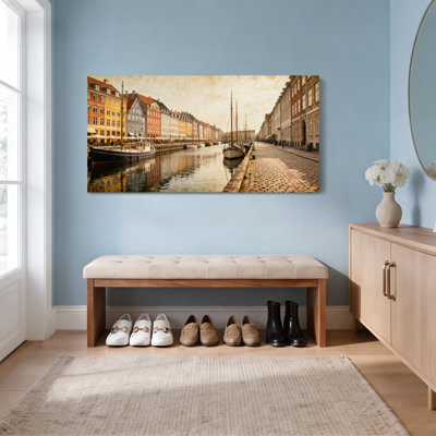 «Nyhavn Copenhagen Canal Scene», ensemble de 1 reproduction d'art sur toile tendue