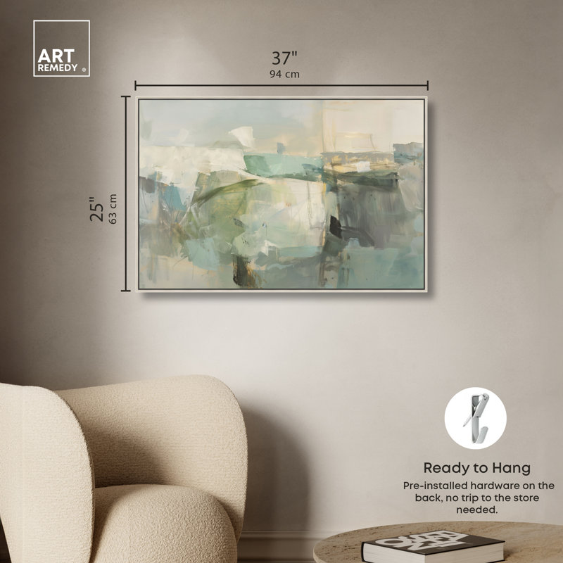 "Grayish Green II", reproduction sur toile encadrée par Art Remedy, cadre argenté, 36 x 24, 25"H x 37"W, Silver Frame