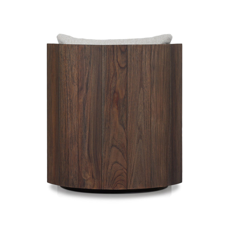 OZZY Outdoor Teak Swivel Armless