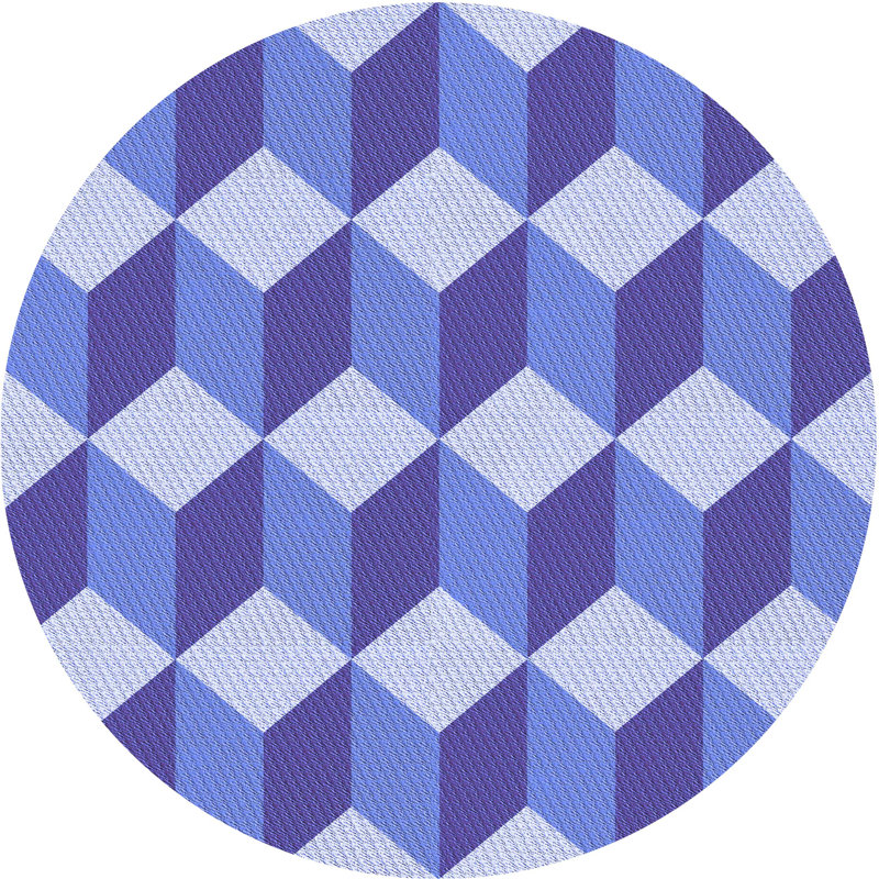 Tapis 100% à motifs lavables à la machine 2989, Rond 5 pi