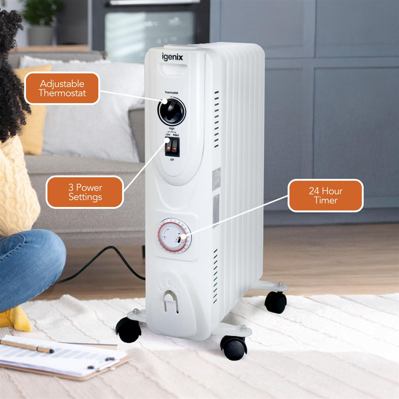Igenix Oil-radiator Heater 2000W 5118 BTU Radiator Space Heater