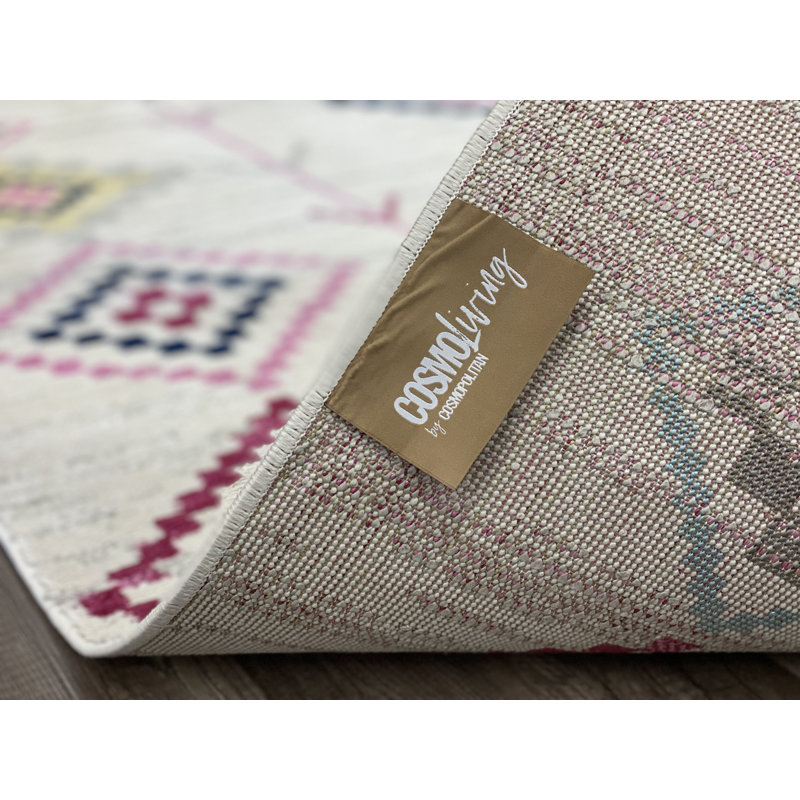 Tapis tribal autochtone rosé Bodrum, Rectangle 8 pi 9 po x 12 pi