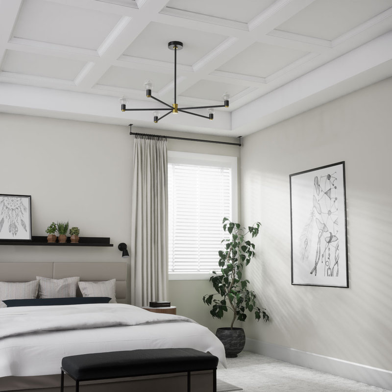 Endurathane 8" Traditional Coffered Ceiling Kit w/ Classic Cross Intersection for Rooms 12' x 14' or Smaller, Factory Primed