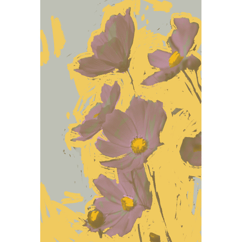 Pop Art Floral I by Jacob Green - Graphic Art, 46cm H x 30cm W, Black Floater Framed
