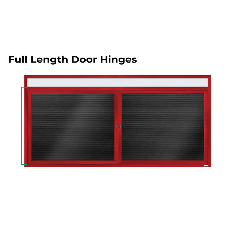Carte à fixation murale délimitée directory cabinet, Rouge thermolaqué, Deux, H 36 po x l 72 po