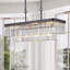 Lustre - S, cristal rectangulaire réglable, lumières de cristal de style industriel E12 de style moderne, plafonnier en fer de style campagnard-1770025518
