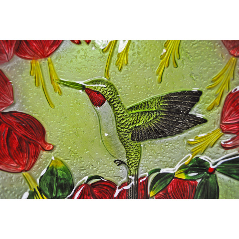 Assiette en verre 18 po et bain d'oiseaux Hummingbird