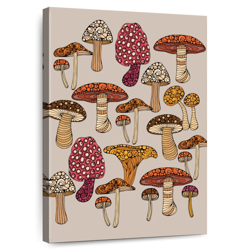 Yarlin Doodles Mushrooms, 48" H x 32" W