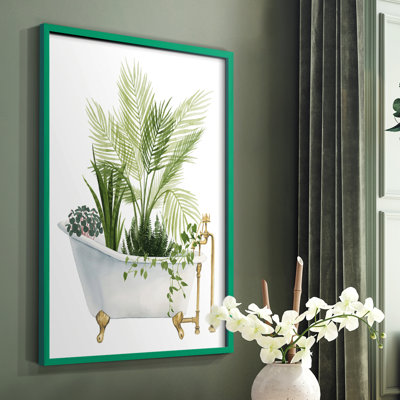 Plant Bath I Framed Print - Solid Wood