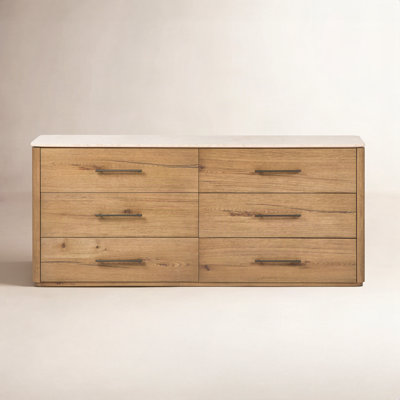 Vincente Raleigh 6 Drawer Dresser-Cappuccino Marble