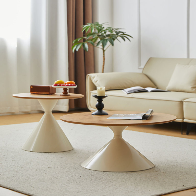 TABLE RONDE BLANC + BOIS