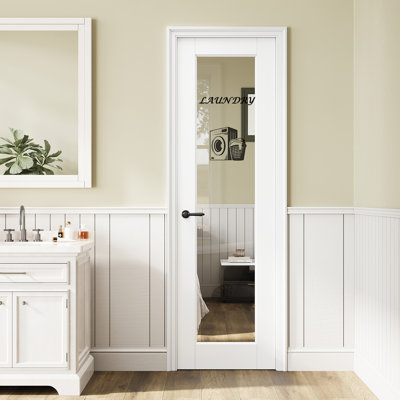 Porte de dalle en verre transparent d'intérieur 1-Lite