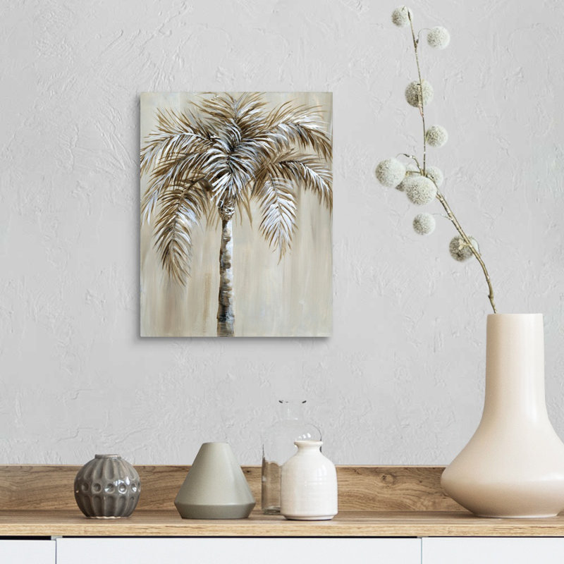 Palmier I, art mural sur toile, Toile tendue, H 14 po x l 11 po x P 1,25 po