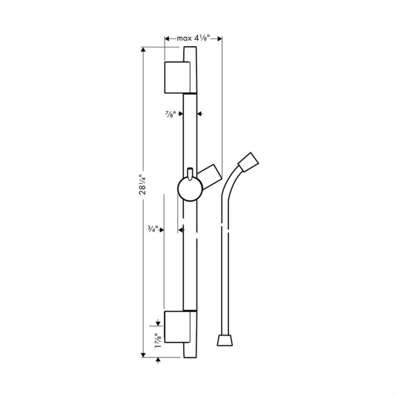 Unica S Puro 24" Wall Bar, Chrome