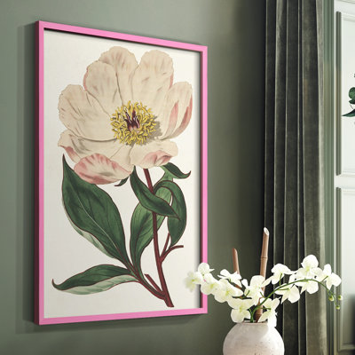 «Pink Floral Mix VII», reproduction encadrée - bois massif