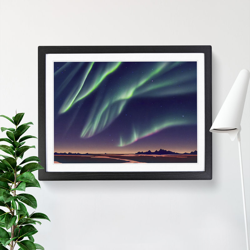 The Fancy Northern Lights - Single Picture Frame Print, 25cm H x 34cm W, Black