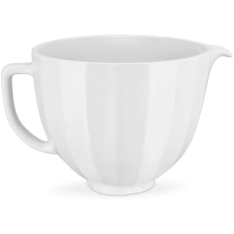 KitchenAid® 5 Quart Black Shell Ceramic Bowl, White