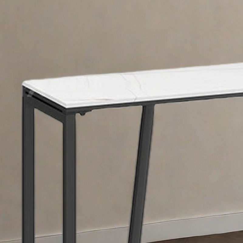 Tabourets et tables de luxe et luxueux, H 41,3 po x L 78,7 po x l 15,7 po, Blanc/Noir, Blanc