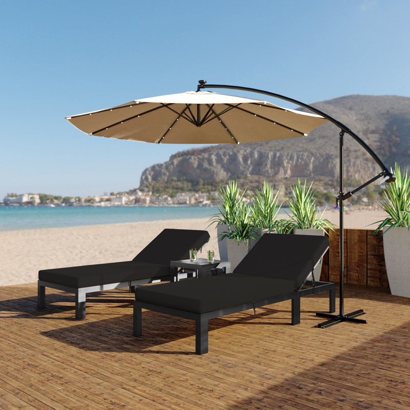 Adjustable Chaise Lounge Chair – Outdoor Patio Recliner, Poolside Lounger, Garden Lounge Chair with Headrest & Cushions, Weather & UV Resistant