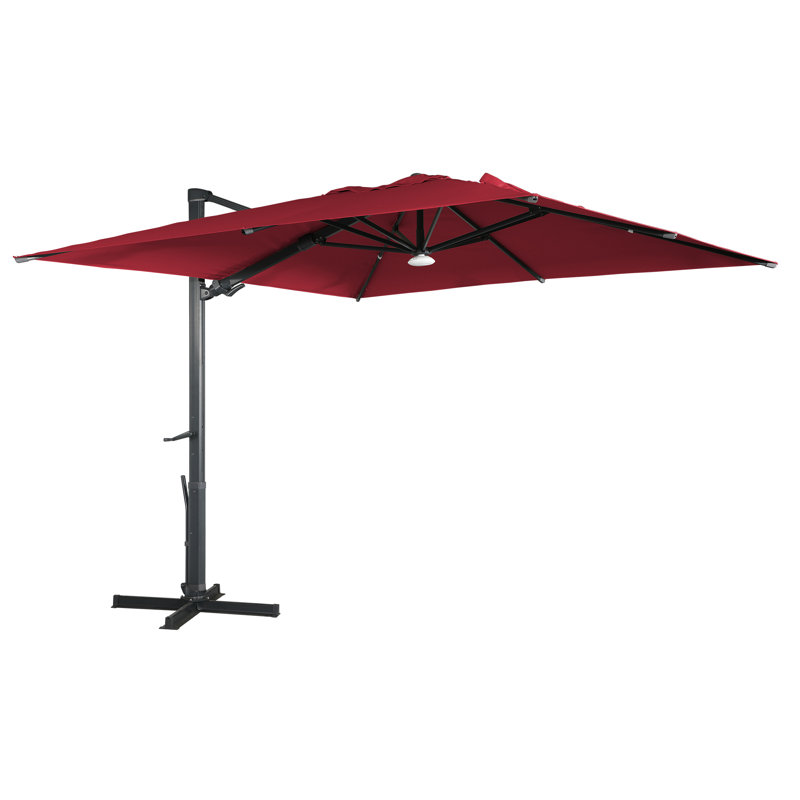 Parasol en porte-à-faux carré de 10 pi Miye, Rouge