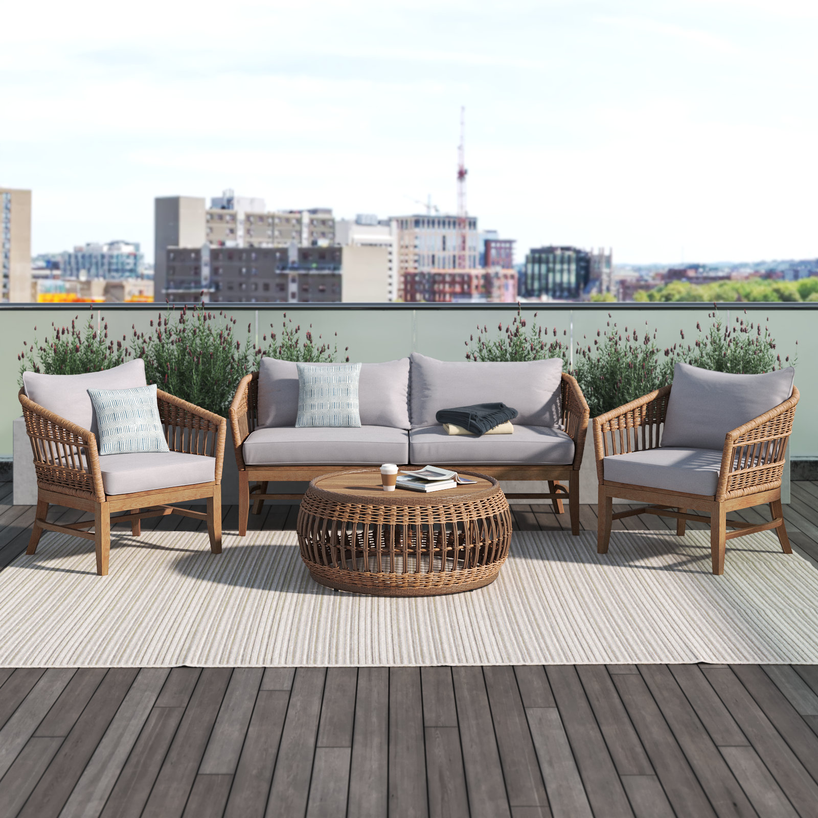 Sunbrella 4 piece patio set discount
