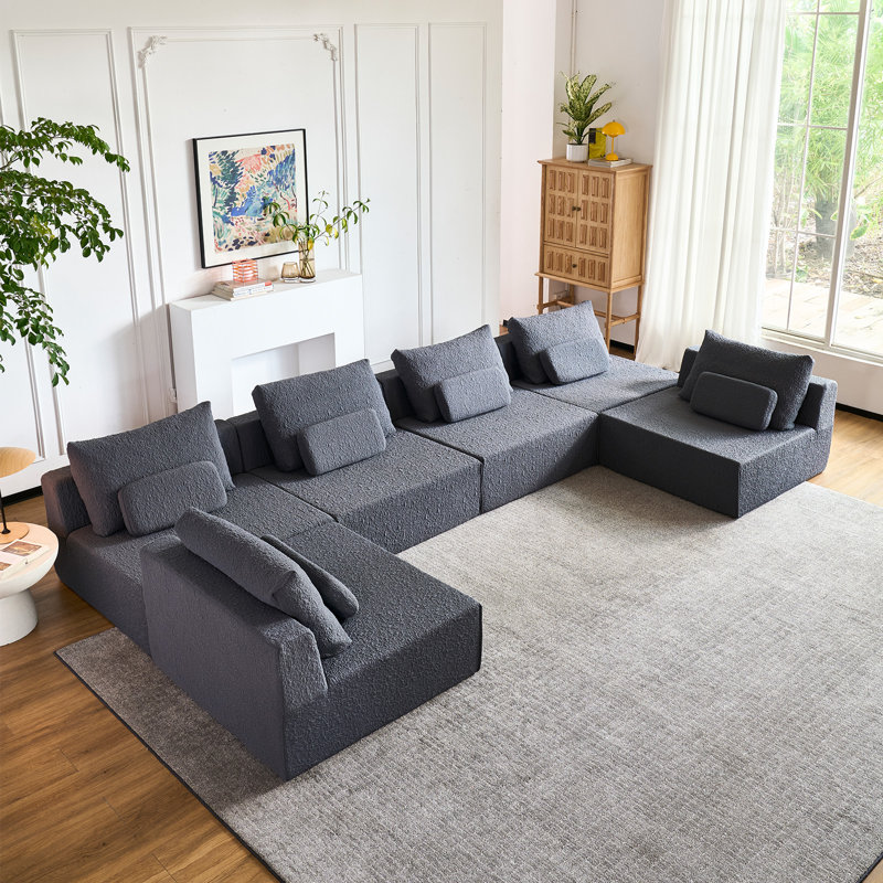 Canapé modulaire Boneless Boneless Cloud, H 31,5 po x l 157,6 po x P 78,8 po, 6, Gris