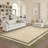 Modern Bordered Area Rug Washable Rug for Living Room, Neutral Minimalist Carpet, Soft Thin Low Pile Non Shedding Floor Covering, Indoor Foldable Non Slip Mat for Bedroom-1711957490